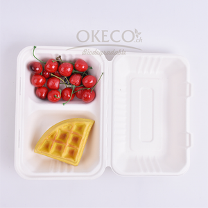 Pack 25 pièces : Lunch box, 2 compartiments, 230mm / 150mm / 80mm
