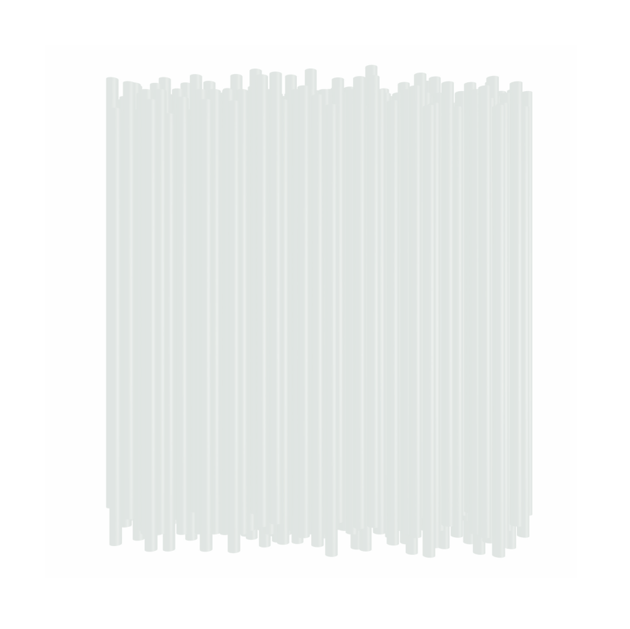 Paille blanche en PLA Pack de 250 Pièces 21.5cm X 0.5